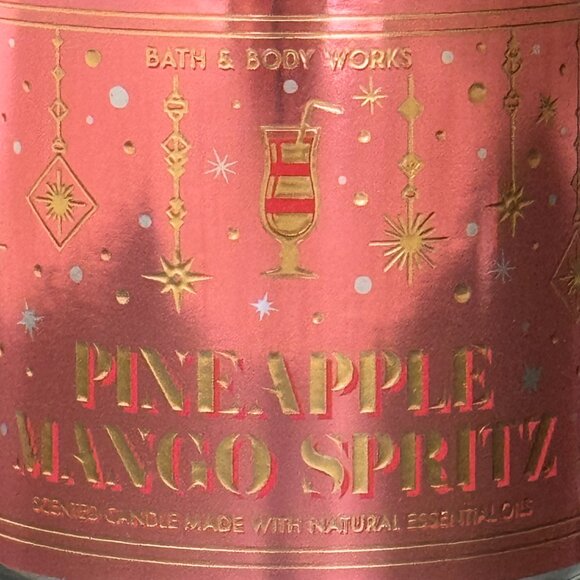 BBW Pineapple Mango Spritz Bath & Body Works Mason Jar Single Wick Candle - Picture 3 of 10